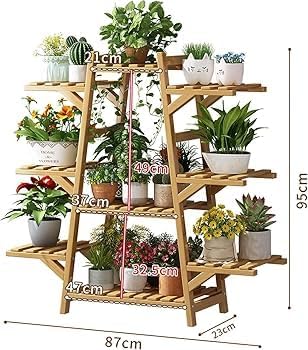 Redds Garage 1-Tier Multi-Layer Plant Stand – 9-Tier Indoor/Outdoor Metal Flower Rack for Balcony, Living Room, or Garden – Modern Vertical Planter Shelf for Succulents, Climbing Plants, and Storage