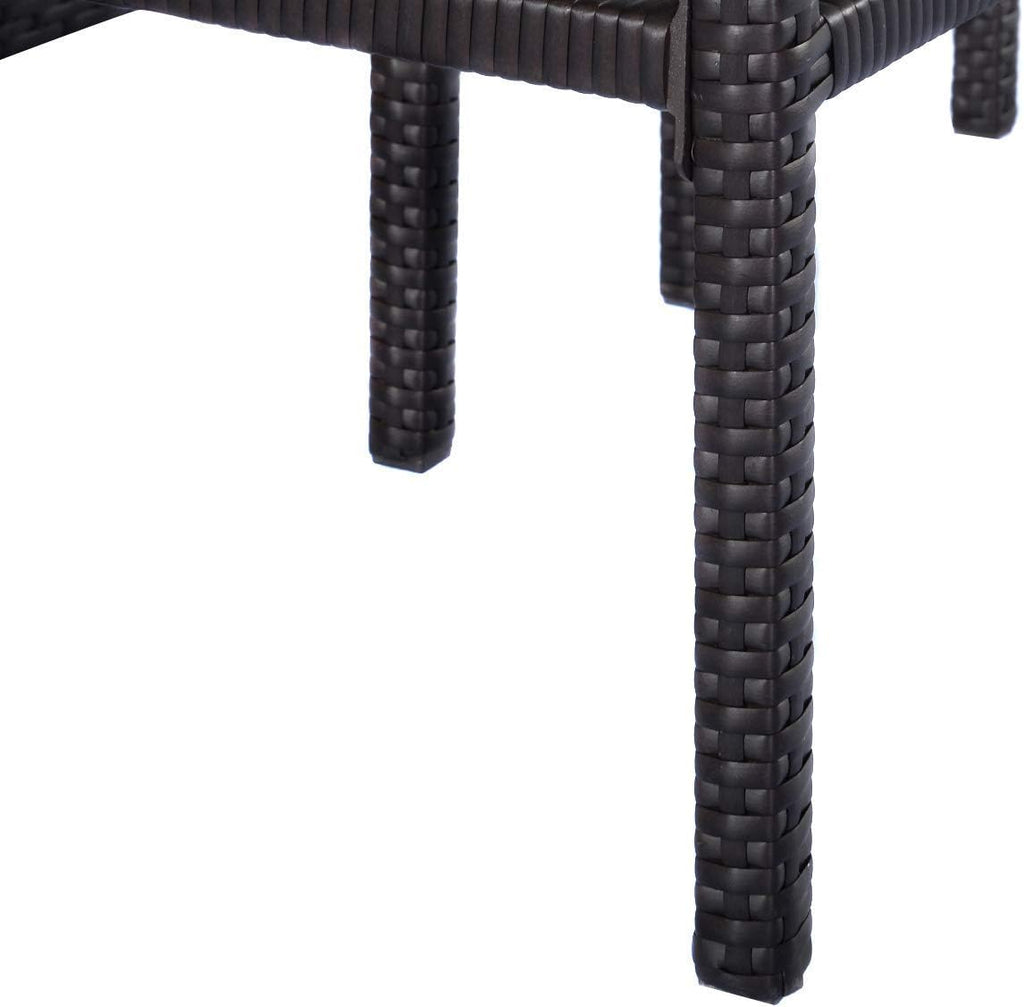 ReunionG Outdoor Bar Rattan Set 3-Piece Wicker Bar Stools & Table with 2 Storage Shelves for Lawn Pool Backyard Garden