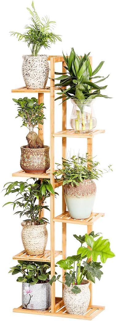 Plant Stand Indoor, 6 Tier 7 Potted Bamboo Plant Stands for Indoor Plants, Corner Plant Stand, Tiered Plant Stands, Plant Shelf For Indoor, Planter Holder for Multiple Plants Indoor Tall