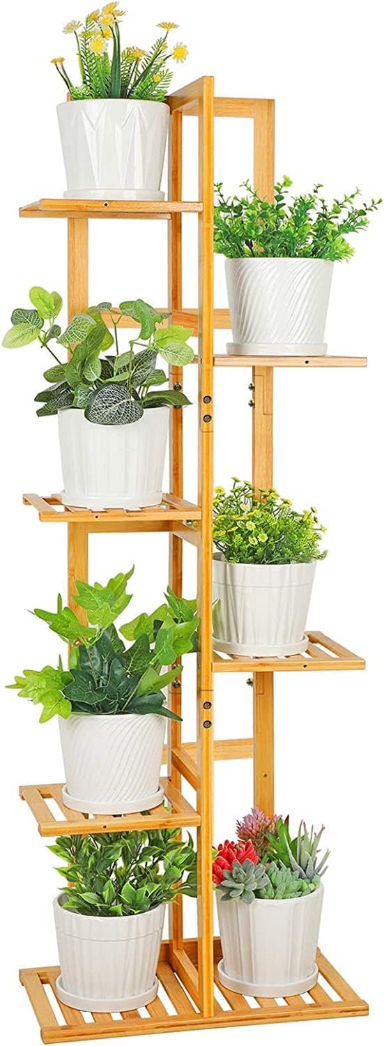 Plant Stand Indoor, 6 Tier 7 Potted Bamboo Plant Stands for Indoor Plants, Corner Plant Stand, Tiered Plant Stands, Plant Shelf For Indoor, Planter Holder for Multiple Plants Indoor Tall