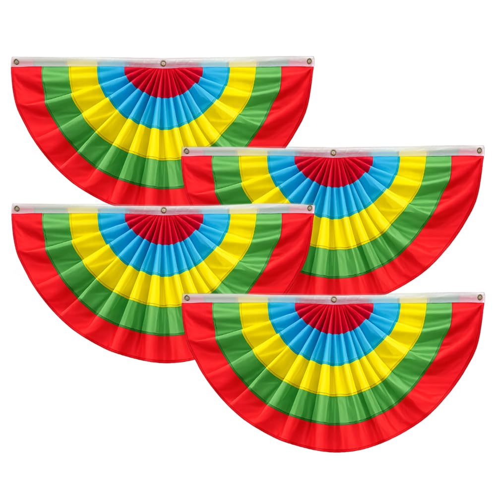3 Pack Patriotic Red White Blue USA Bunting Banner for 4th of July & Memorial Day Outdoor Decor