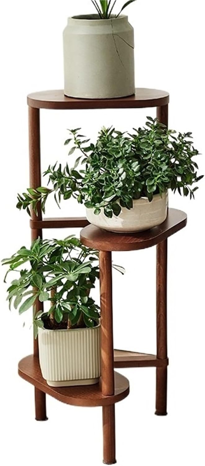 Plant Stand Indoor 3 Tiers Flower Pots Holder Solid Wood Plant Shelf Plants Display Rack Space Saving Multi Layer Flower Rack for Living Room Balcony,Ideal for Home