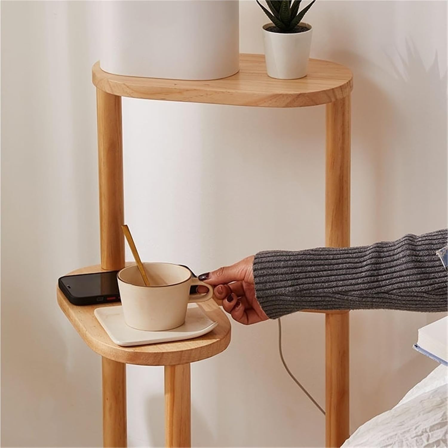 Plant Stand Indoor 3 Tiers Flower Pots Holder Solid Wood Plant Shelf Plants Display Rack Space Saving Multi Layer Flower Rack for Living Room Balcony,Ideal for Home