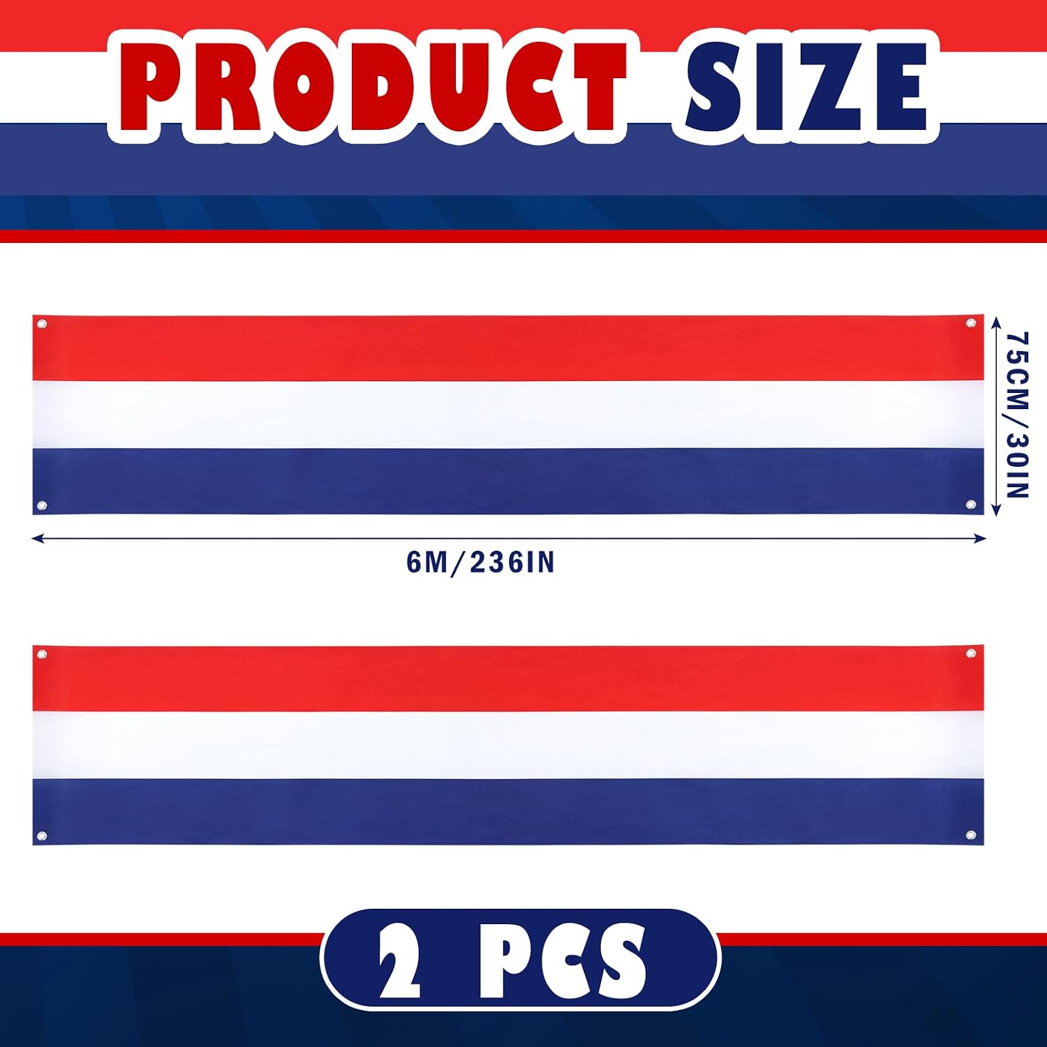 Tegeme 2 Pack 20 ft x 1.6 ft Lighted American Bunting Flag 4th of July Decor Red White Blue Patriotic Banner American Flag Lights for 250th Anniversary Independence Day Outside Yard Decor(Stripes)