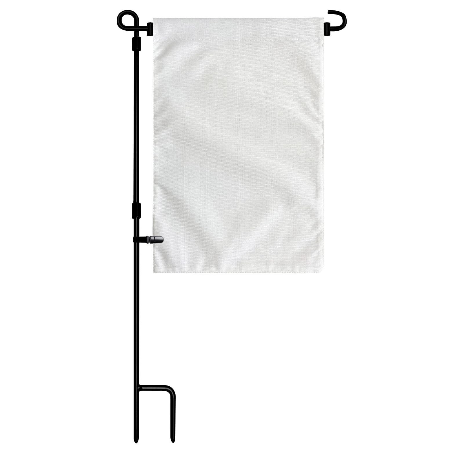 TOPFLAGS Garden Flag Stand with American Flag Garden Flag Metal Yard Flag Holder Pole Stake Small Flag Stands for Garden Flags 12 x 18 with Clips and Stopper 2 Pack