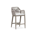 PURPLE LEAF Patio Sunbrella Counter Height Bar Stools 24" H Set of 2 Modern Rattan Bar Chairs Aluminum Stool Outdoor Wicker Barstools with Back and Cushion for Garden Kitchen Island