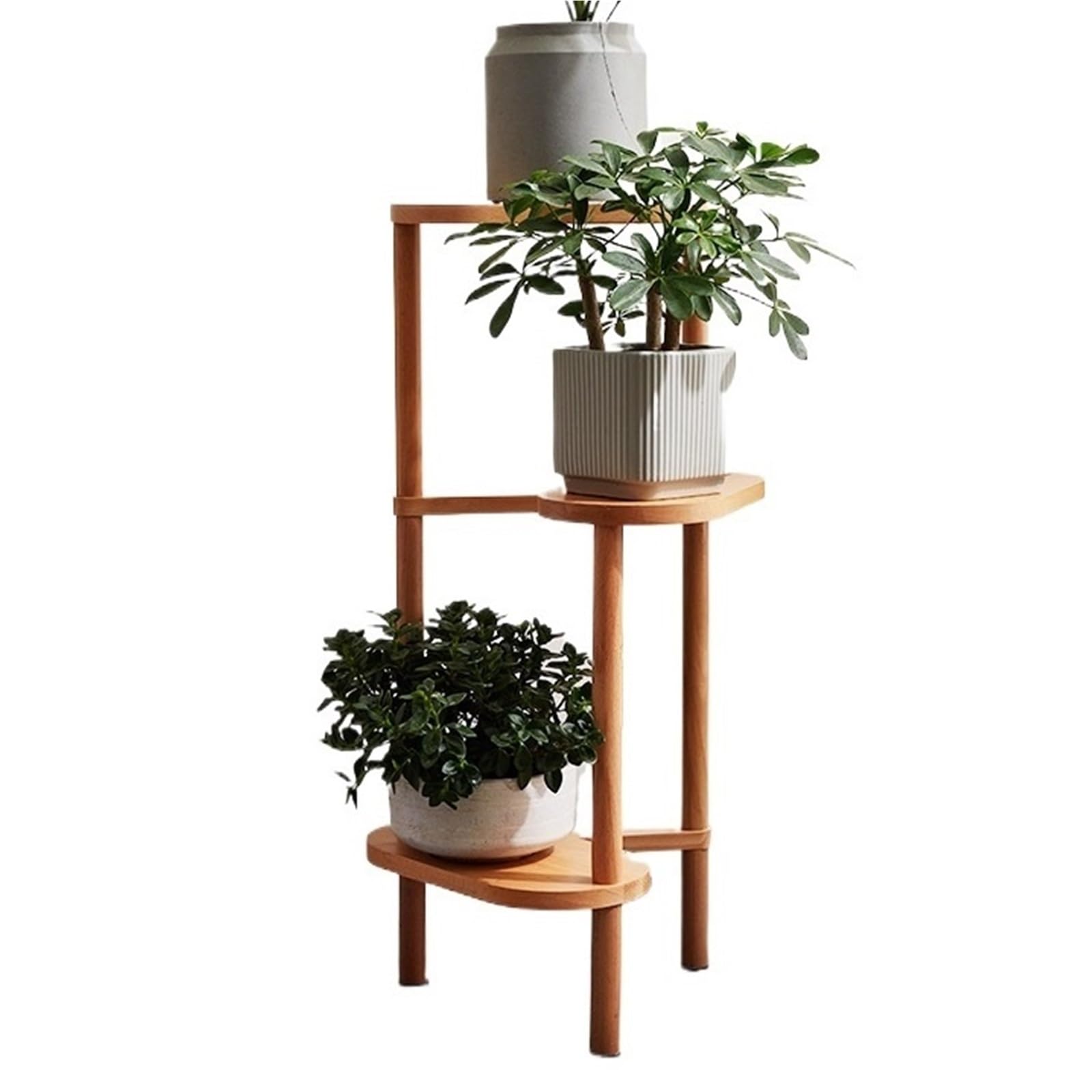 Plant Stand Indoor 3 Tiers Flower Pots Holder Solid Wood Plant Shelf Plants Display Rack Space Saving Multi Layer Flower Rack for Living Room Balcony,Ideal for Home
