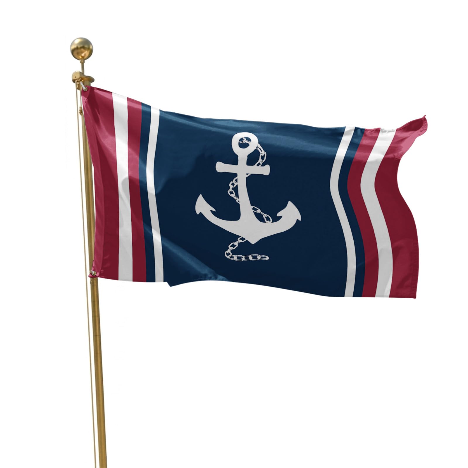 Flags for Outside 3x5 ft Nautical Coastal Outdoor Flags Double Sided Grommets House Banner Navy Blue Red Stripes Patio Yard Flag for Outdoor Flying Party Porch Garden Decorations Indoor