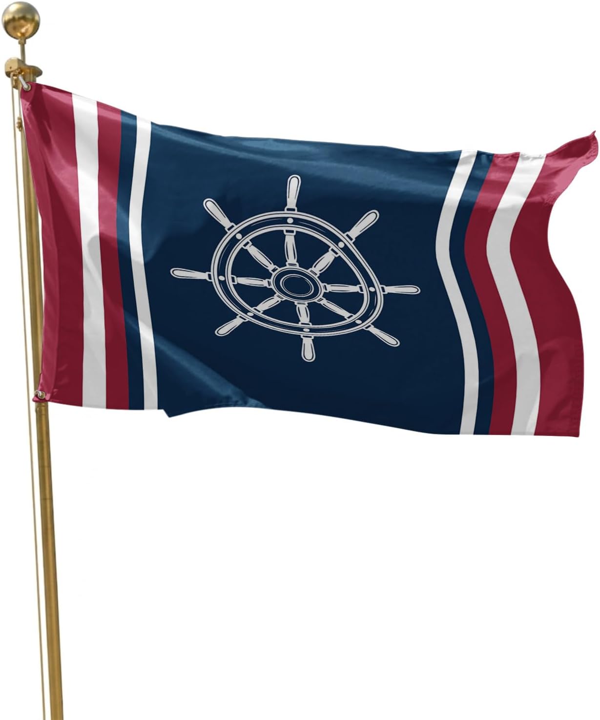 Flags for Outside 3x5 ft Nautical Coastal Outdoor Flags Double Sided Grommets House Banner Navy Blue Red Stripes Patio Yard Flag for Outdoor Flying Party Porch Garden Decorations Indoor