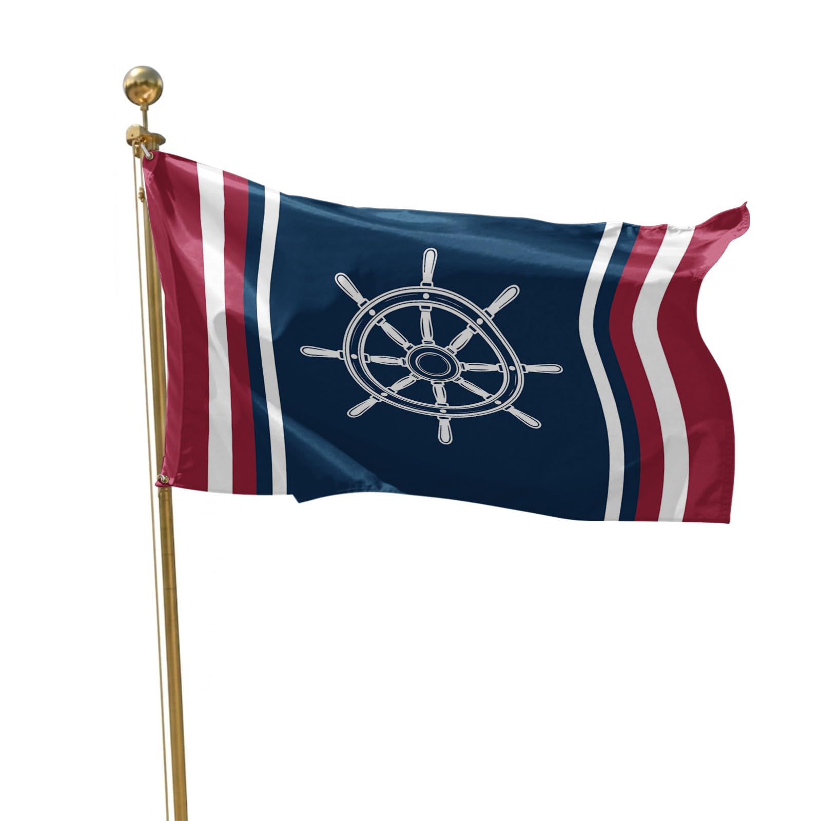 Flags for Outside 3x5 ft Nautical Coastal Outdoor Flags Double Sided Grommets House Banner Navy Blue Red Stripes Patio Yard Flag for Outdoor Flying Party Porch Garden Decorations Indoor