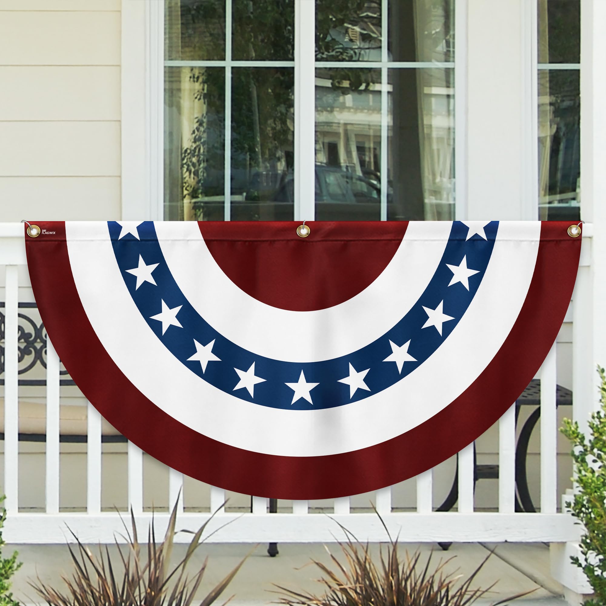 FLAGWIX American Flag Patriotic Eagle American Non-Pleated Fan Flag TQN2902FL, 1.5x3 ft, 1 Pack Suitable for Outdoor and Indoor