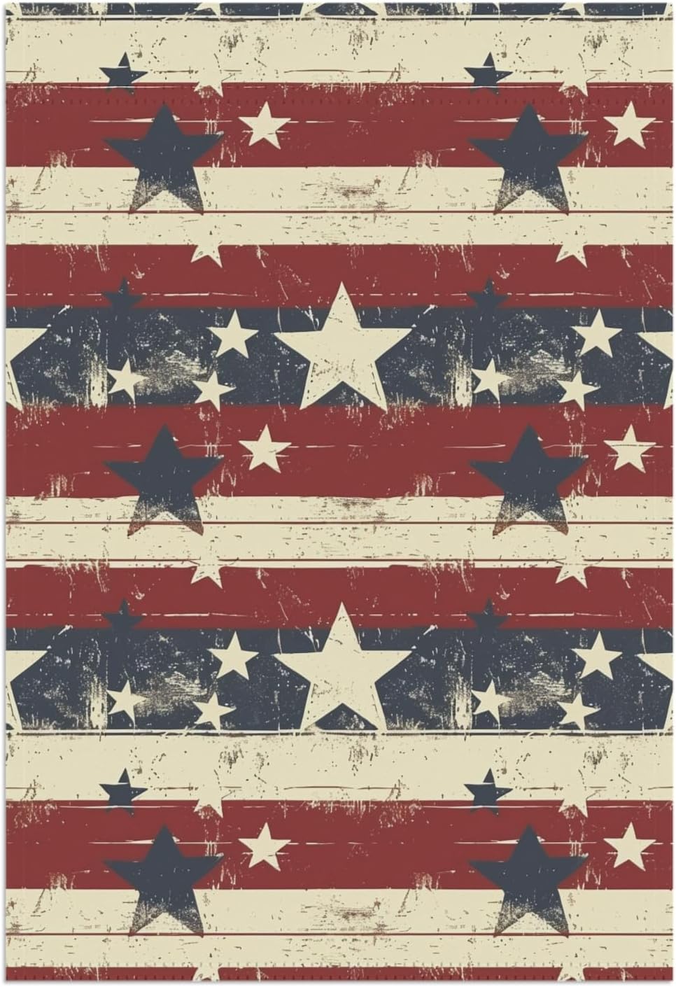 Vintage Inspired Patriotic Garden Flag, Stars & Stripes Yard Decor for 4th of July, Memorial Day, Outdoor Americana Display