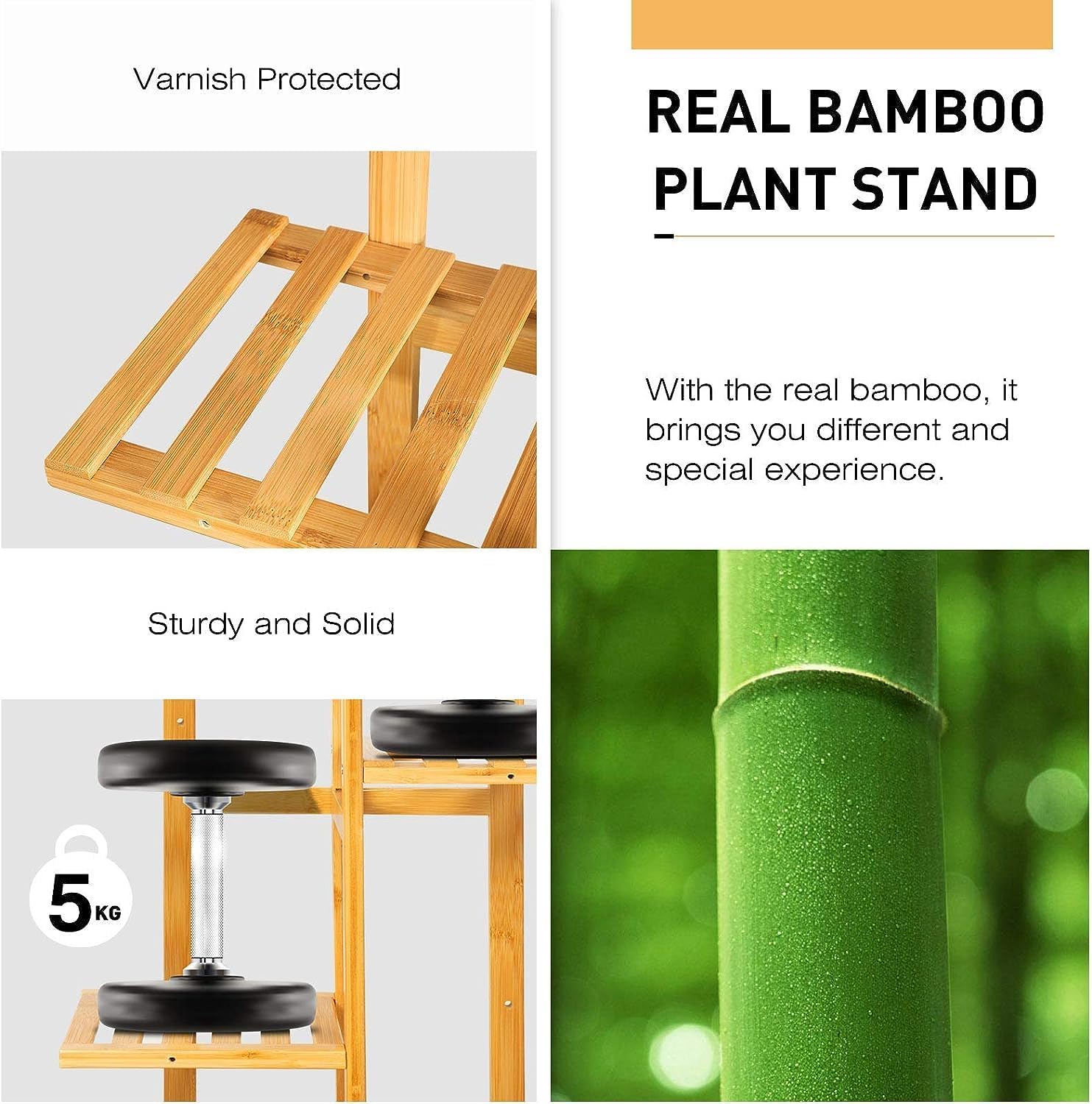 Plant Stand Indoor, 6 Tier 7 Potted Bamboo Plant Stands for Indoor Plants, Corner Plant Stand, Tiered Plant Stands, Plant Shelf For Indoor, Planter Holder for Multiple Plants Indoor Tall