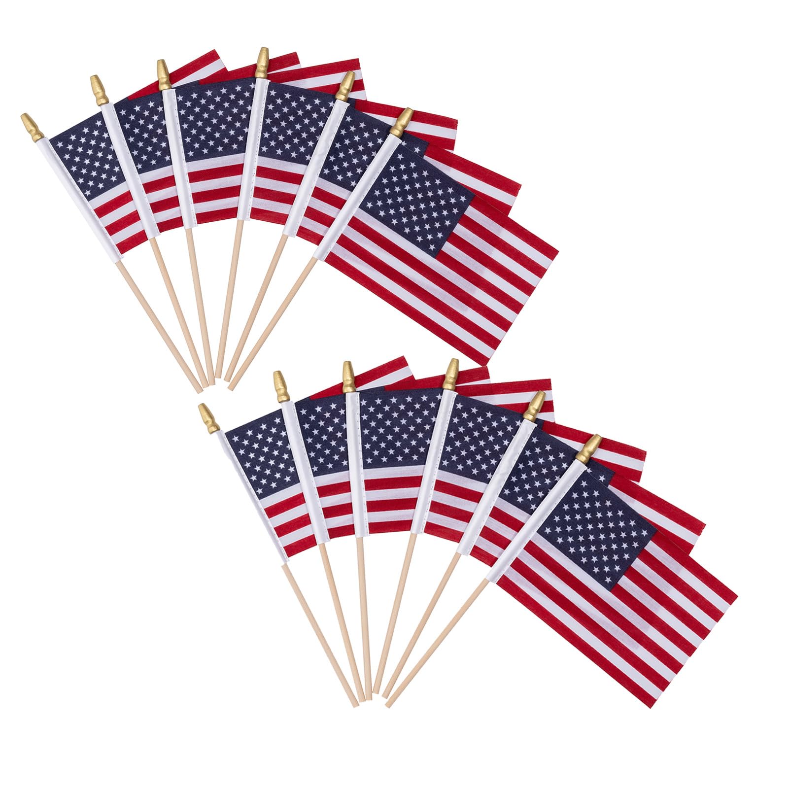 TOPFLAGS Garden Flag Stand with American Flag Garden Flag Metal Yard Flag Holder Pole Stake Small Flag Stands for Garden Flags 12 x 18 with Clips and Stopper 2 Pack