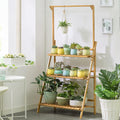 Hanging Plant Stand Foldable Plants Shelves Holder Bamboo Flower Pot Organizer Storage Rack Plant Display Shelf