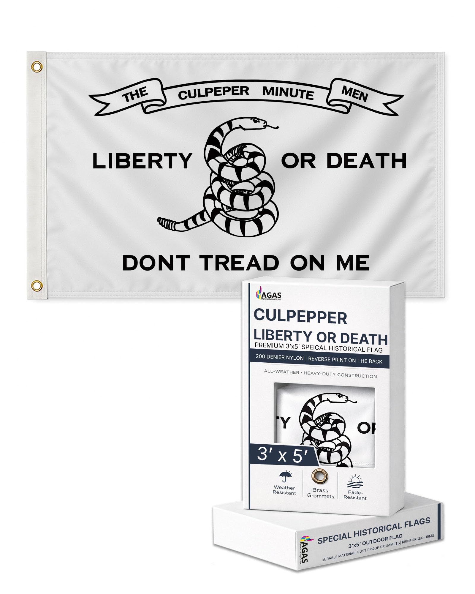 AGAS 3X5 Ft US Sons of Liberty Rebellious Stripes American Revolution History Flags - Printed 200D Nylon with Brass Grommets United States Historical Flag