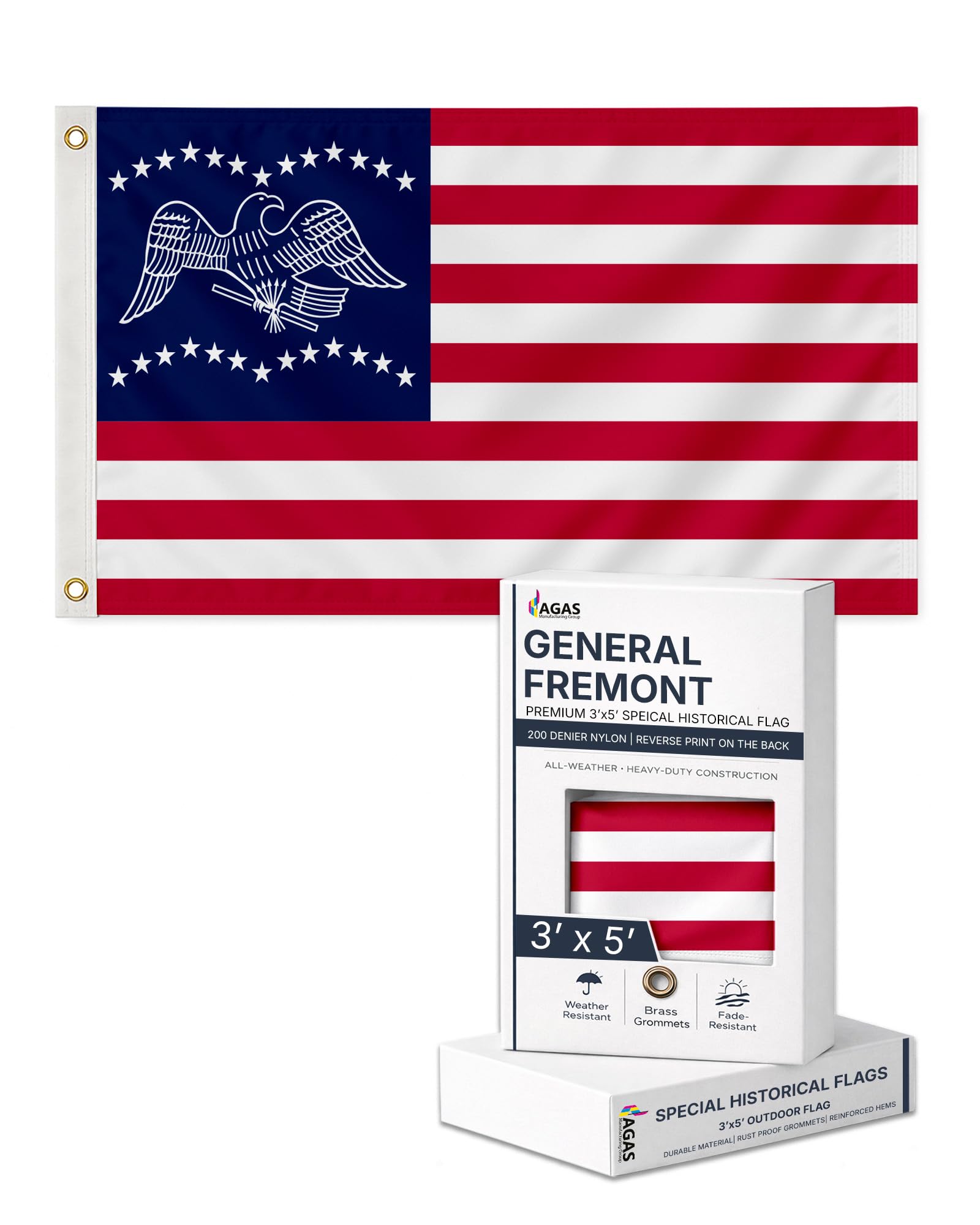 AGAS 3X5 Ft US Sons of Liberty Rebellious Stripes American Revolution History Flags - Printed 200D Nylon with Brass Grommets United States Historical Flag