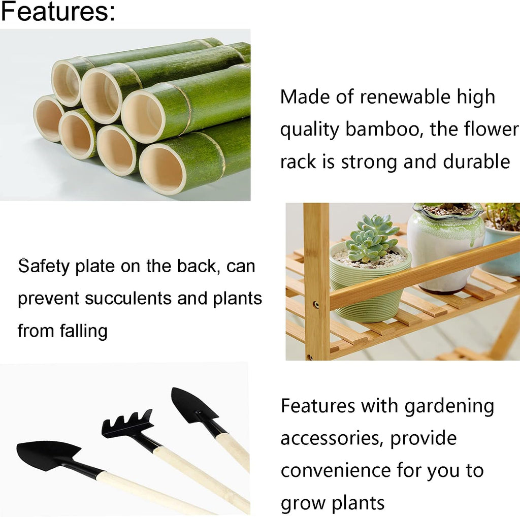Hanging Plant Stand Foldable Plants Shelves Holder Bamboo Flower Pot Organizer Storage Rack Plant Display Shelf