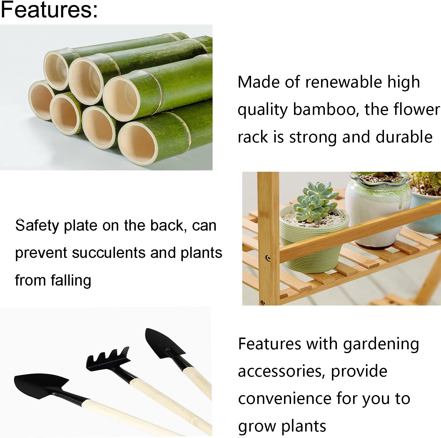Hanging Plant Stand Foldable Plants Shelves Holder Bamboo Flower Pot Organizer Storage Rack Plant Display Shelf