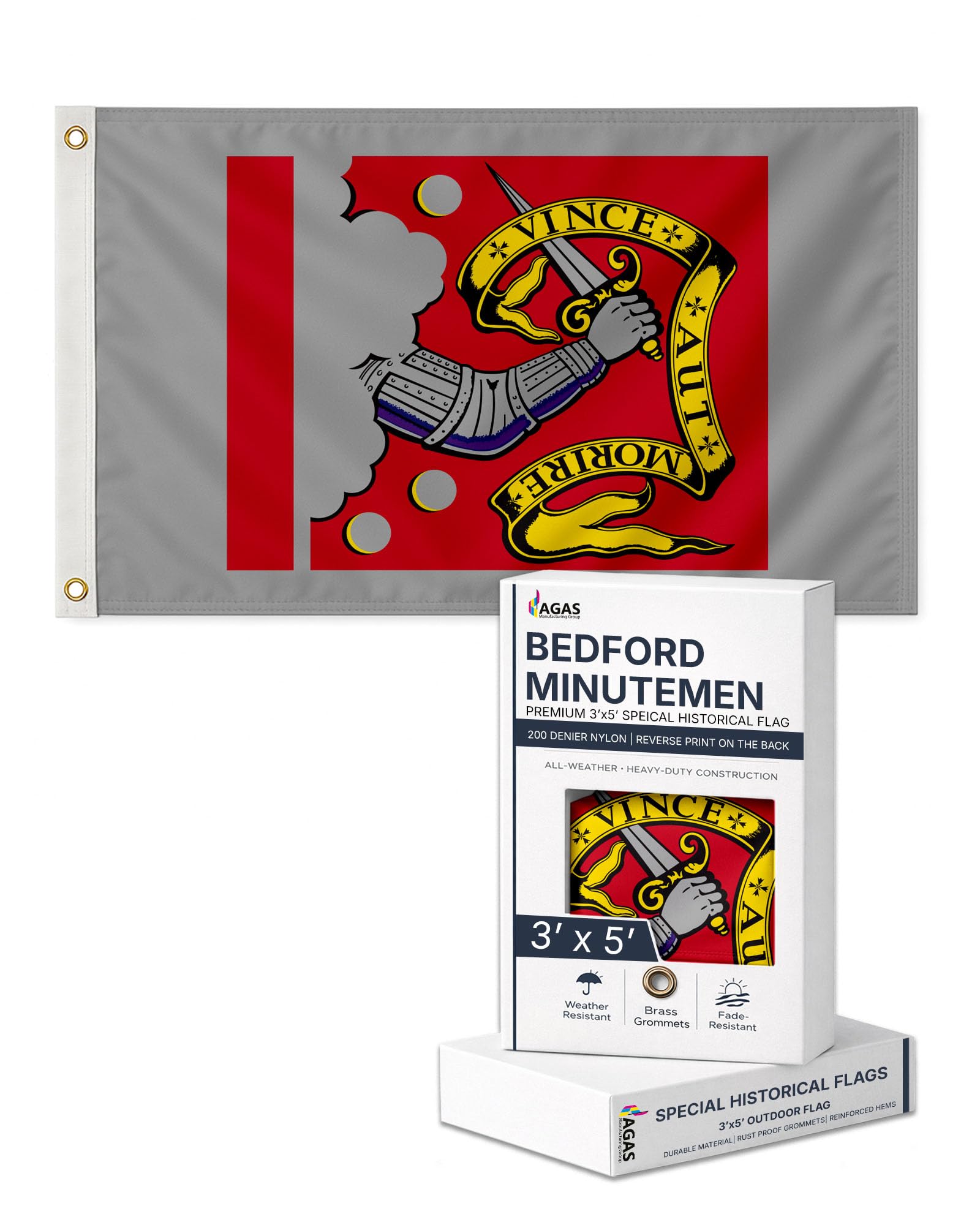 AGAS 3X5 Ft US Sons of Liberty Rebellious Stripes American Revolution History Flags - Printed 200D Nylon with Brass Grommets United States Historical Flag