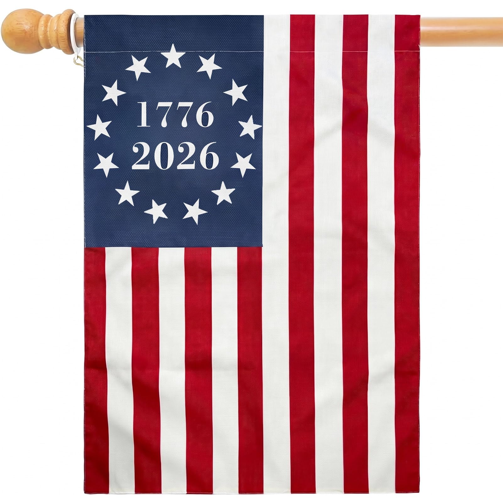 TOPFLAGS Garden Flag Stand with American Flag Garden Flag Metal Yard Flag Holder Pole Stake Small Flag Stands for Garden Flags 12 x 18 with Clips and Stopper 2 Pack
