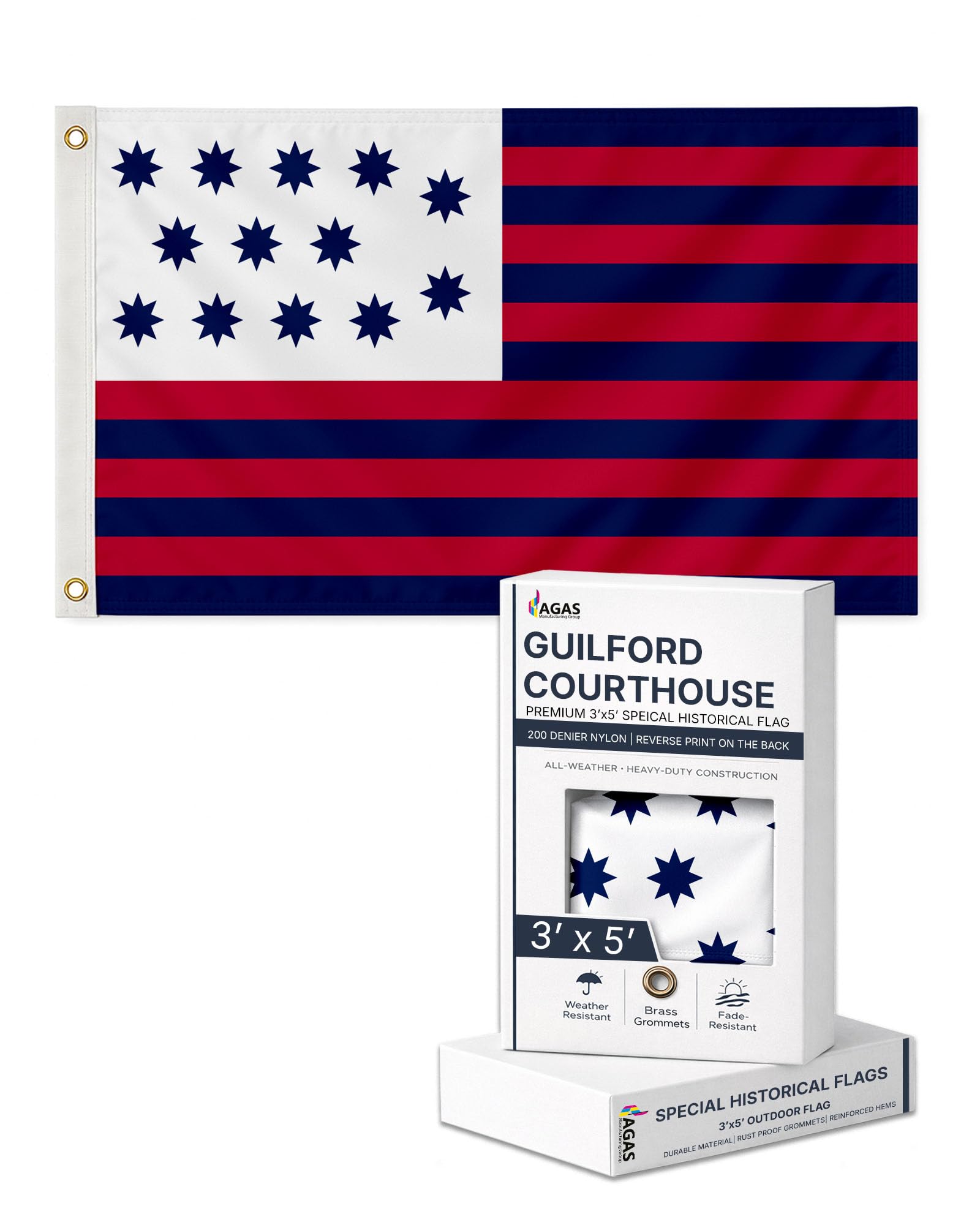 AGAS 3X5 Ft US Sons of Liberty Rebellious Stripes American Revolution History Flags - Printed 200D Nylon with Brass Grommets United States Historical Flag