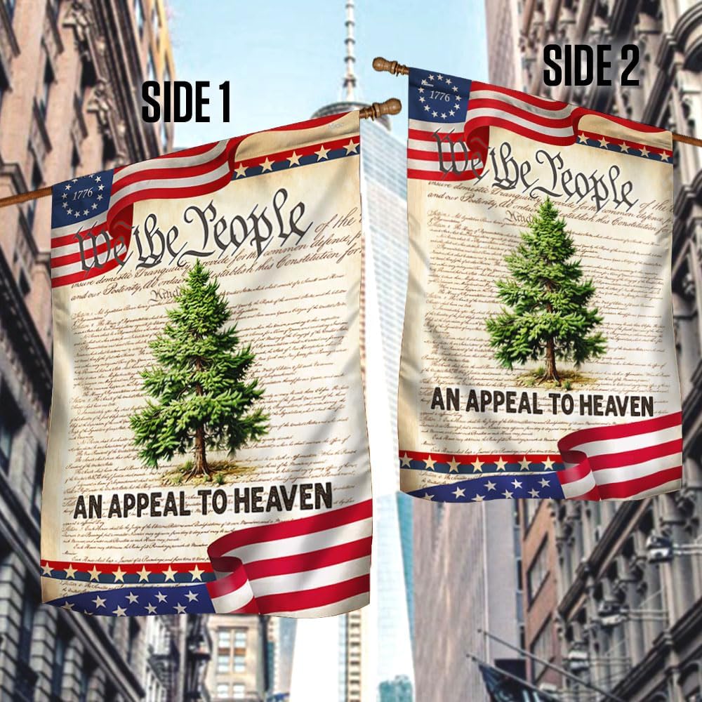 FLAGWIX American Flag - We The People Betsy Ross 1776 An Appeal To Heaven Pine Tree Flag TPT1923F, House Flag (29.5" x 39.5") - USA Flags Premium Polyester - Decorative Indoor Outdoor Flag