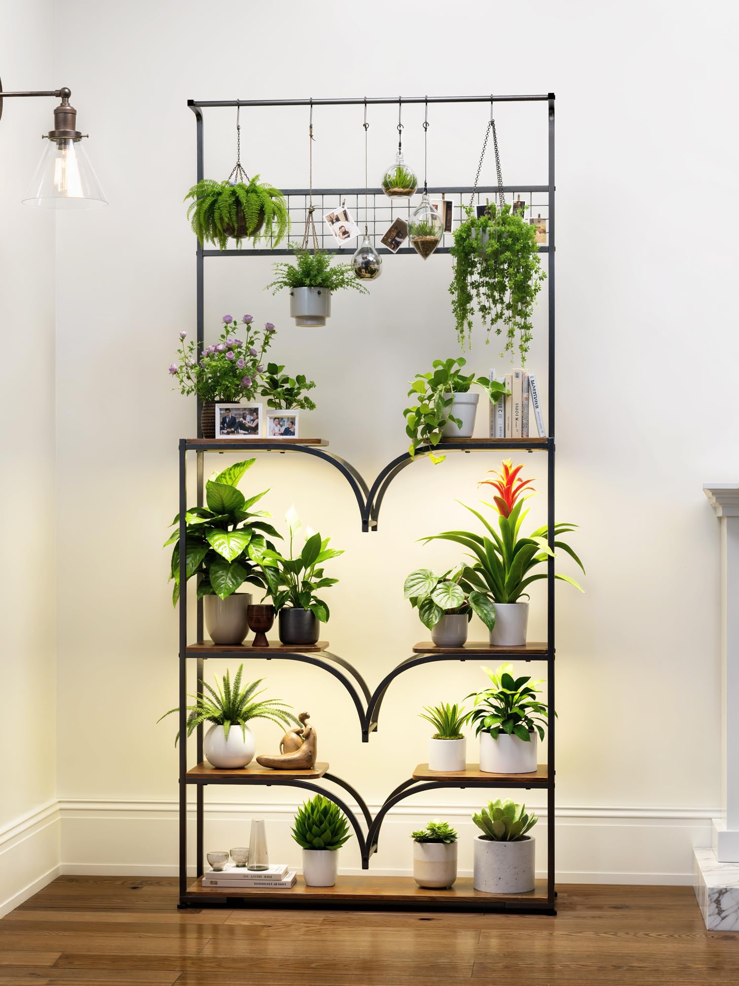 Plant Stand Indoor with Grow Lights: Large Multi-Tiered Metal Rack - Lighted Vertical Shelf with Timer for Flowers and Succulents
