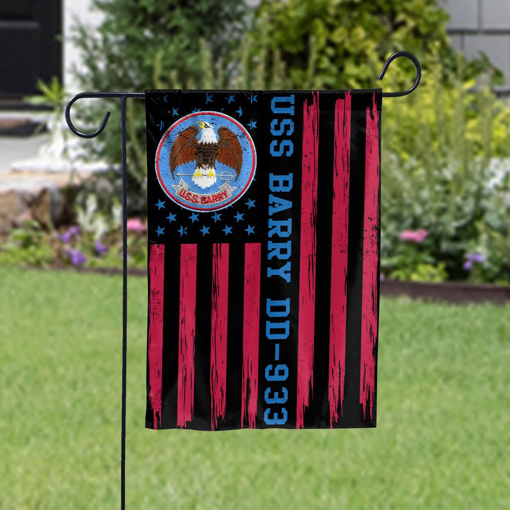 uss-Barry DD 933 Destroyer flag Ship House Flag Garden Flag For Veteran's Day, Double Sided-USA Flags Premium Polyester-Decorative Indoor Outdoor Flag