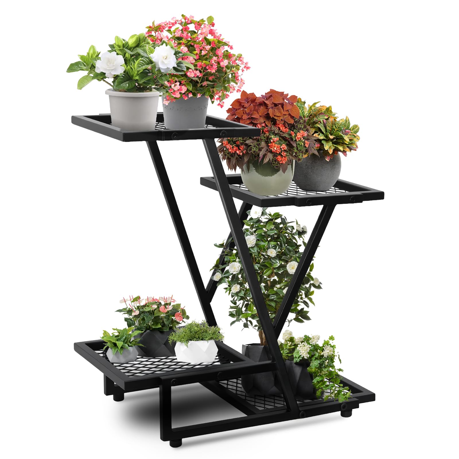 2Pack，4Tier plant stand，outdoor plant stands for patio，Planter Display ShelvingIndoor Outdoor，Multiple Flower Pot Holder， suitable for garden corners, balconies, and living rooms