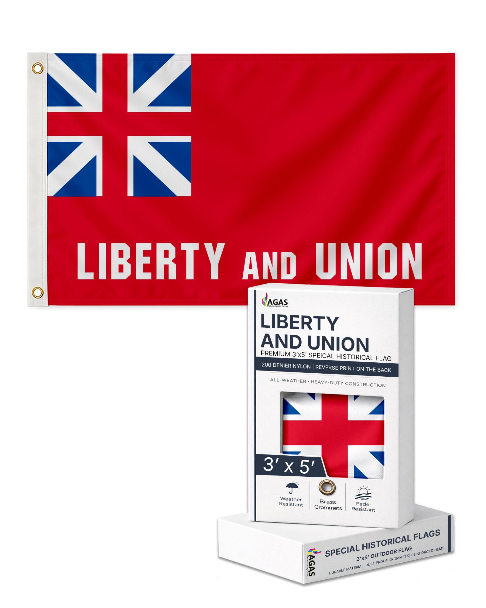 AGAS 3X5 Ft US Sons of Liberty Rebellious Stripes American Revolution History Flags - Printed 200D Nylon with Brass Grommets United States Historical Flag
