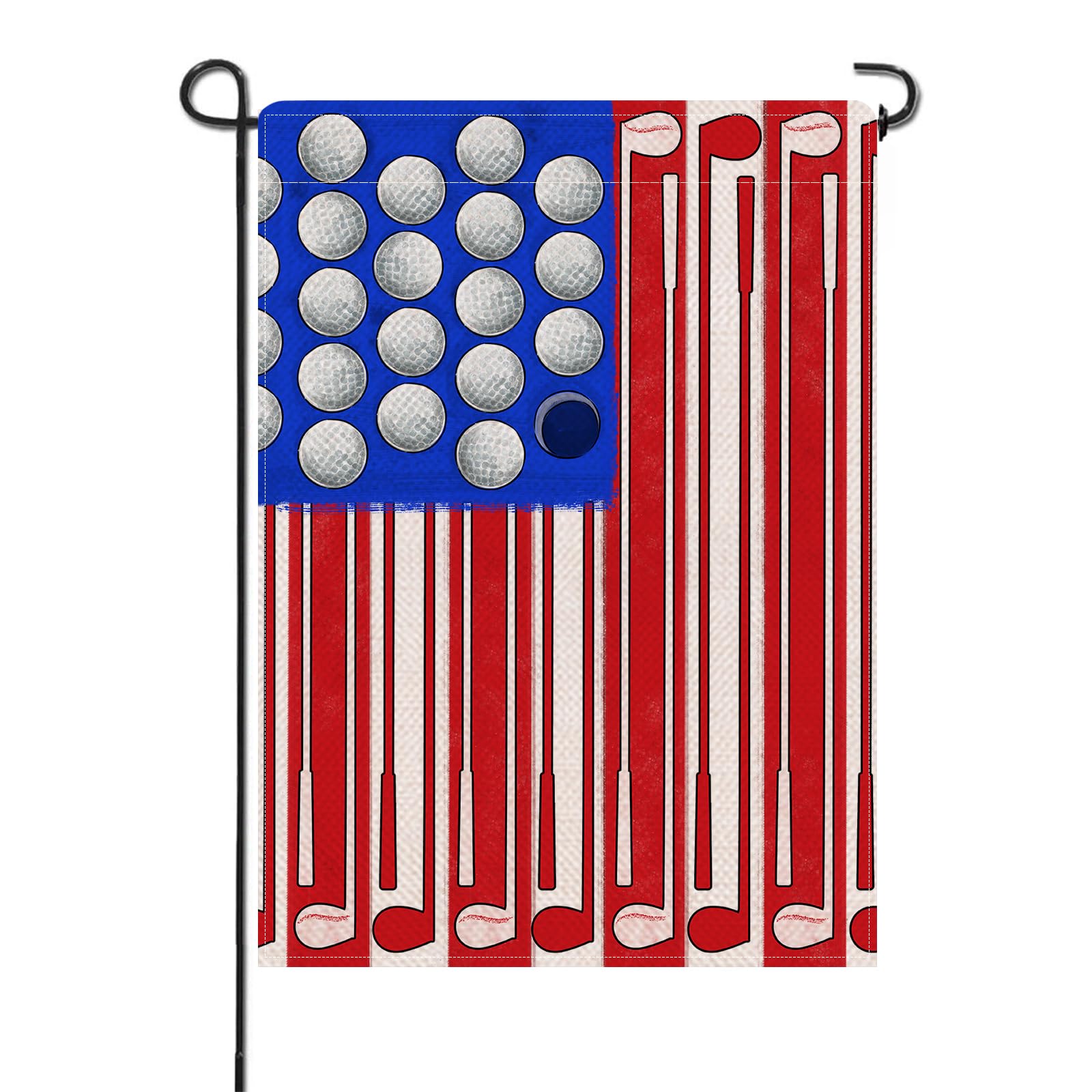 Artofy God Bless America 4th of July Home Decorative House Flag, Garden Yard American Stars Stripes Outside Decor, USA Patriotic Outdoor Large Burlap Decoration Double Sided 28 x 40