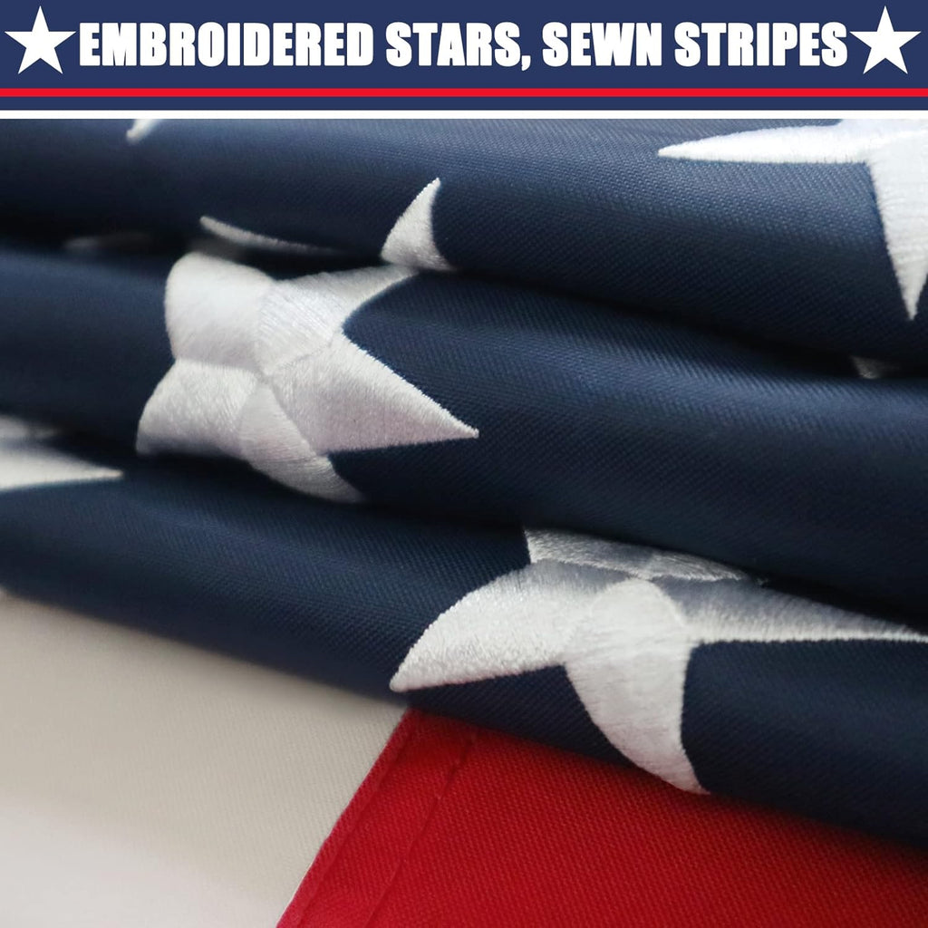 American Flag 4x6 Ft, Multipurpose Heavy Duty US Flag, 4 Brass Grommets, Embroidered Stars, Sewn Stripes, Outdoor Standard USA Flag, Bedroom, Room, Indoor Hanging American Flag For Wall