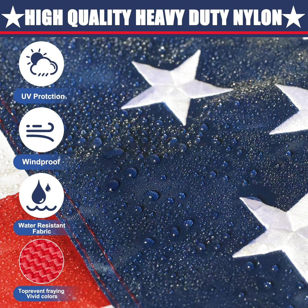 American Flag 4x6 Ft, Multipurpose Heavy Duty US Flag, 4 Brass Grommets, Embroidered Stars, Sewn Stripes, Outdoor Standard USA Flag, Bedroom, Room, Indoor Hanging American Flag For Wall