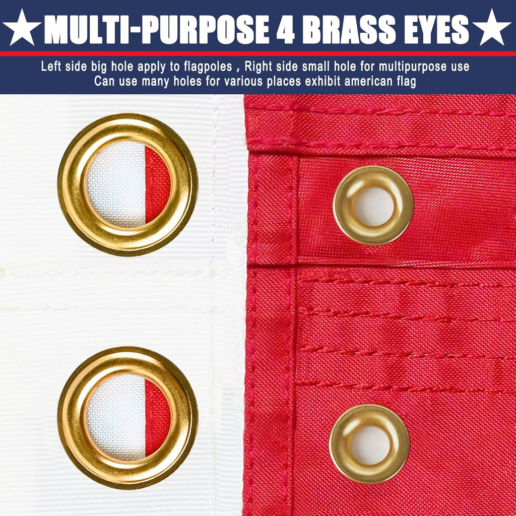 American Flag 4x6 Ft, Multipurpose Heavy Duty US Flag, 4 Brass Grommets, Embroidered Stars, Sewn Stripes, Outdoor Standard USA Flag, Bedroom, Room, Indoor Hanging American Flag For Wall