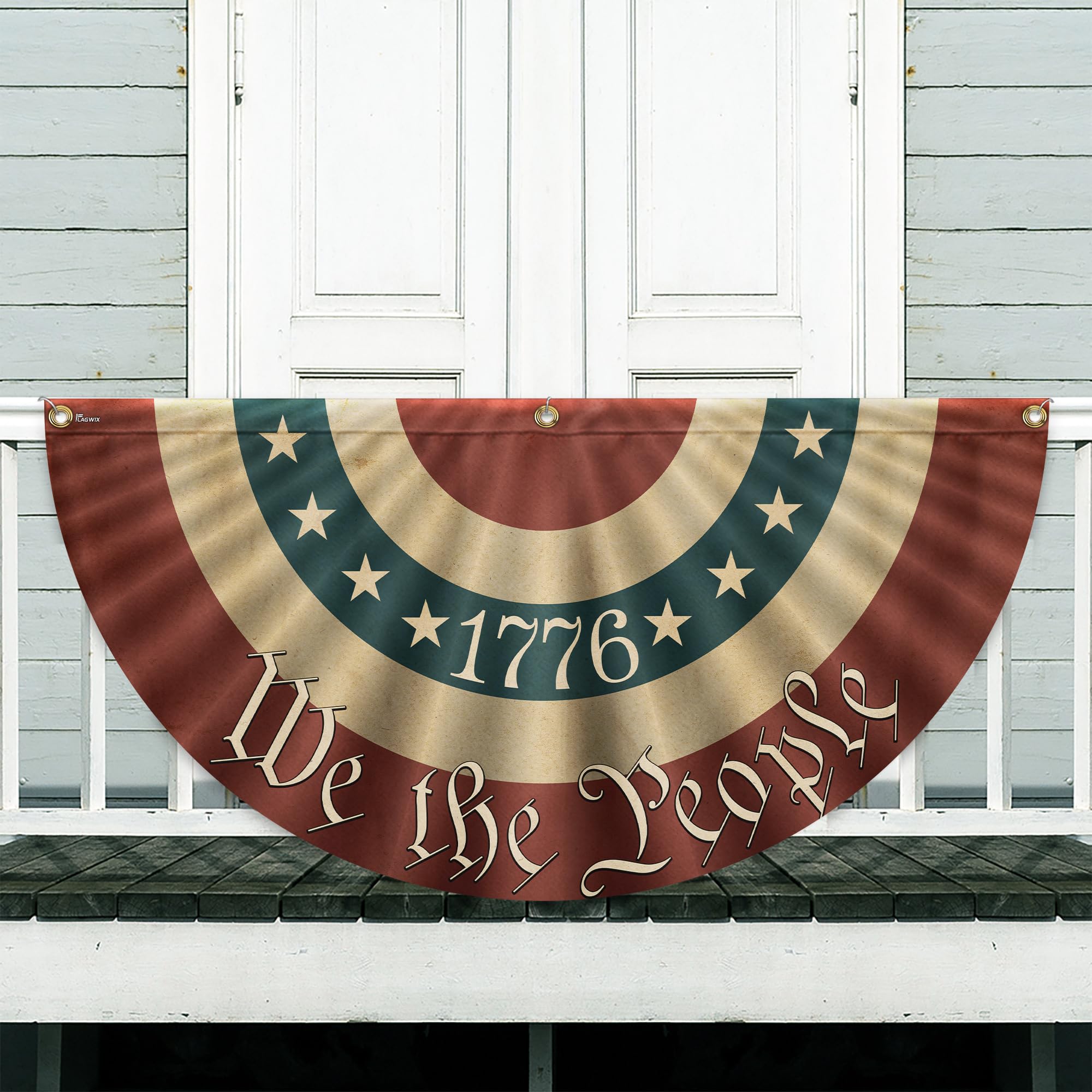 FLAGWIX American Flag Patriotic Eagle American Non-Pleated Fan Flag TQN2902FL, 1.5x3 ft, 1 Pack Suitable for Outdoor and Indoor