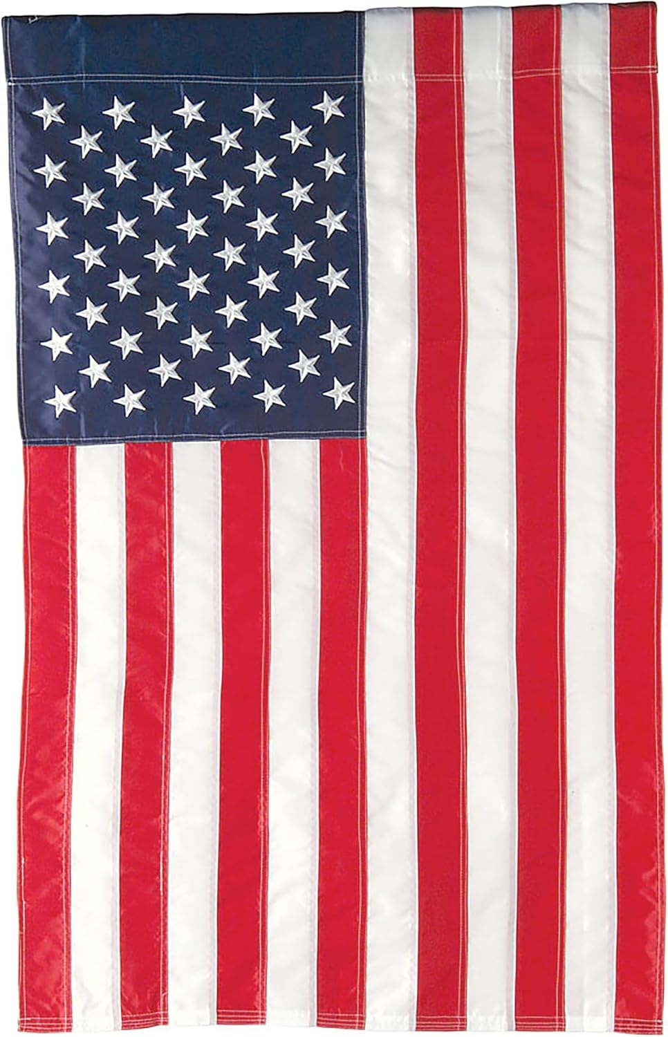 Evergreen 2 pcs American Flags with 2 Flag Stands | Set of 4 | Garden Flags 12x18 Double Sided | Patriotic House Flags For Outside | Small American Flag Garden Size | Embroidered Stars and Stripes | USA Residential or Commercial