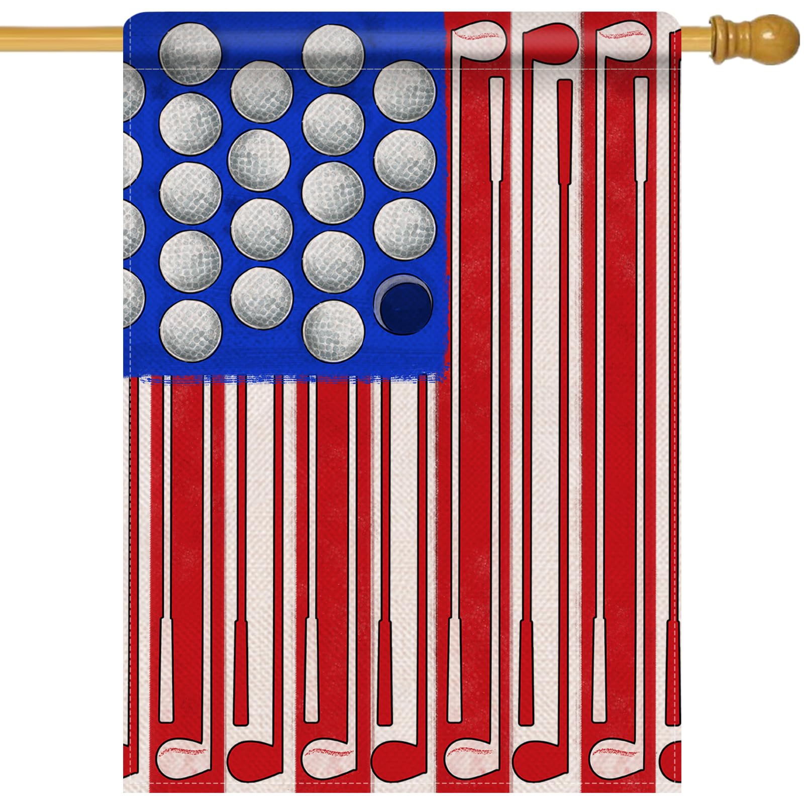 Artofy God Bless America 4th of July Home Decorative House Flag, Garden Yard American Stars Stripes Outside Decor, USA Patriotic Outdoor Large Burlap Decoration Double Sided 28 x 40