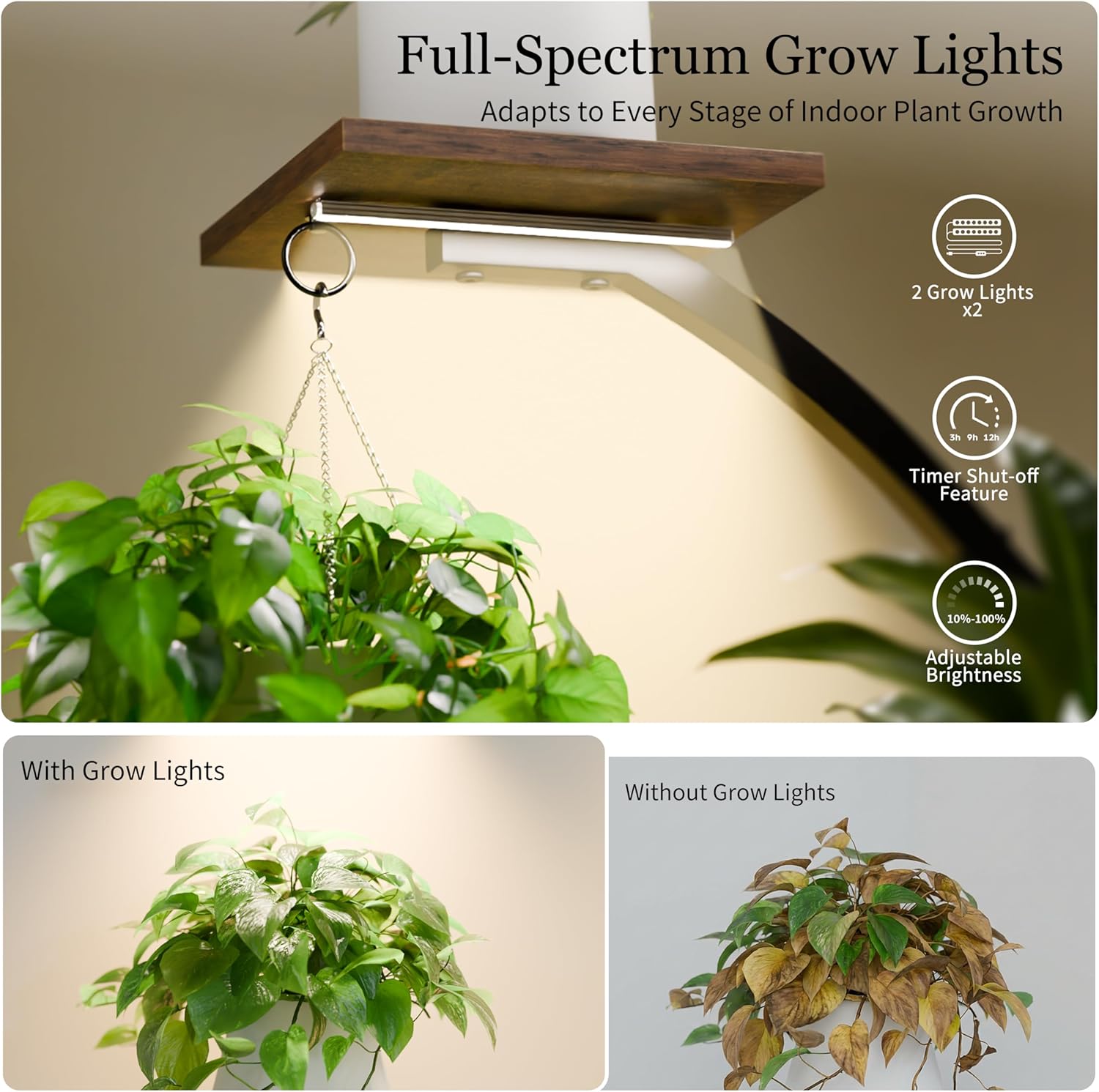 Plant Stand Indoor with Grow Lights - 2 Pack Corner Plant Shelf, 6 Tiered 47'' Indoor Plant Stands for Multiple Plants, K-Shaped Plant Rack Display Holder, Flower Stands for Living Room Patio Home