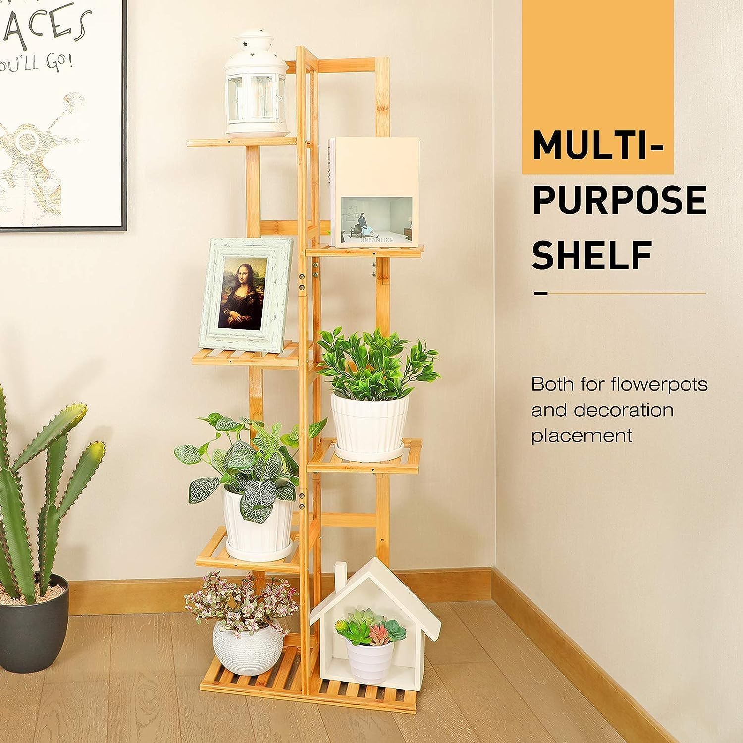 Plant Stand Indoor, 6 Tier 7 Potted Bamboo Plant Stands for Indoor Plants, Corner Plant Stand, Tiered Plant Stands, Plant Shelf For Indoor, Planter Holder for Multiple Plants Indoor Tall