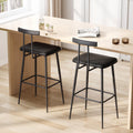 Bar Stools set of 2, Tall Bar Stools with Backrest and Footrest, Counter Height Bar Chairs, Industrial Barstools with PU Leather Cushion, for Kitchen, Dining Room, Bar, Cafe (Rustic Brown)KBS515R